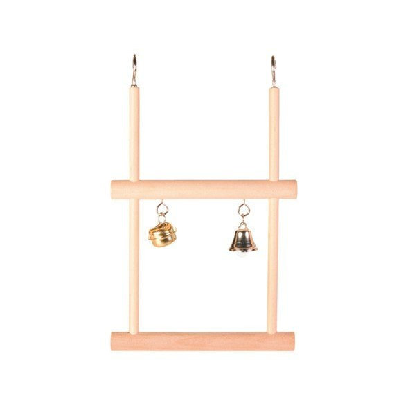 Trixie Swinging trapeze, double, with bell, wood, 12 × 20 cm