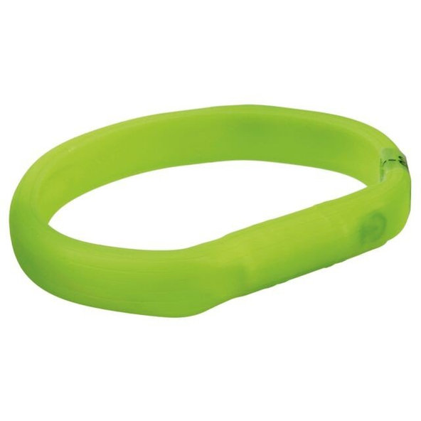 Trixie Flash light band USB, silicone, L–XL: 70 cm/18 mm, green