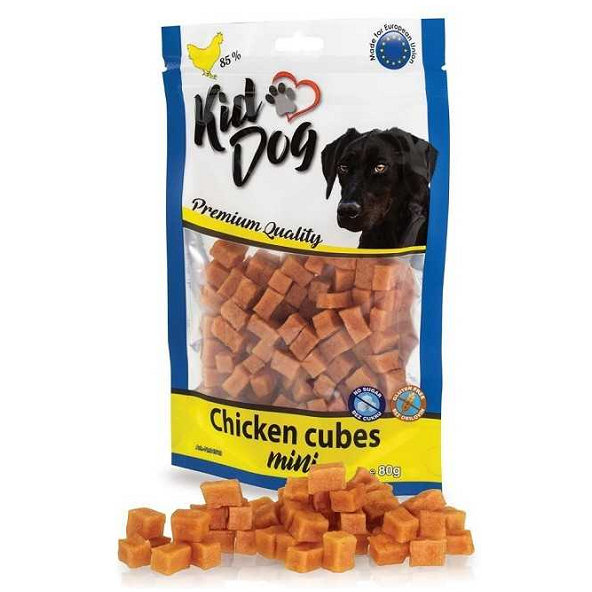 Maškrta KID DOG MINI kuracie kocky pre psy 80g