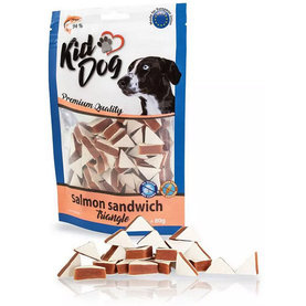Maškrta KID DOG Lososové sendvičové trojuholníky pre psy 80g