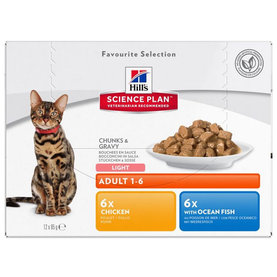 HILLS VE Feline Multi Benefit Adult Chicken/Salmon/Multipack kapsičky pre mačky 12 x 85g