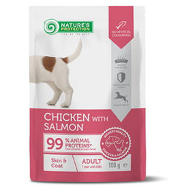 Natures Protection dog adult skin & coat chicken & salmon KAPSIČKY pre psy 22 x 100g