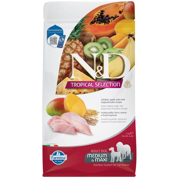 Farmina N&D dog TROPICAL SELECTION (AG) adult medium & maxi, chicken granule pre psy 2kg