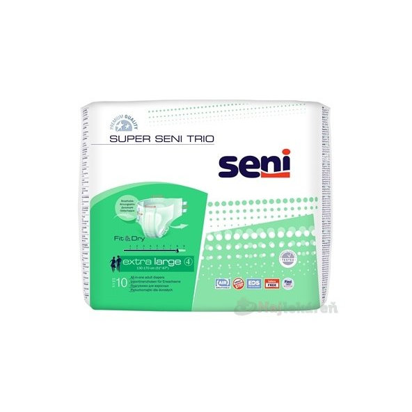 SUPER SENI TRIO Extra Large plienkové nohavičky (savosť 3400 ml, obv. pása 130 -170cm) 10ks
