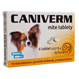 Caniverm mite tablety na odčervenie psov a mačiek 6tbl
