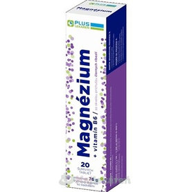 PLUS LEKÁREŇ Magnézium + vitamín B6, tbl eff s príchuťou čiernych ríbezlí 1x20 ks
