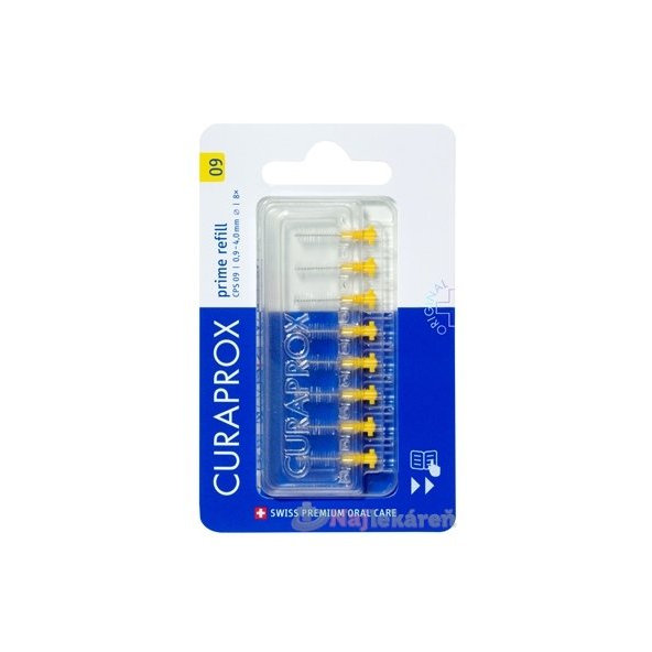 CURAPROX CPS 09 prime refill žltá medzizubné kefky bez držiaka 8 ks