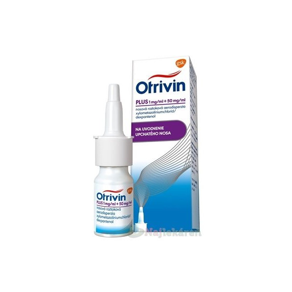 Otrivin PLUS 1mg/ml + 50mg/ml sprej na liečbu nádchy 10 ml