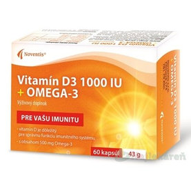 Noventis Vitamín D3 1000 IU + Omega-3, 60 ks