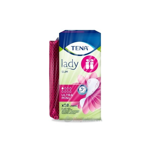TENA Lady Slim Ultra MINI absorpčné vložky 28ks + kozmetická taštička, 1set