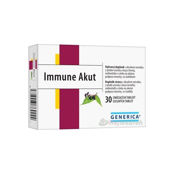 GENERICA Immune Akut cmúľacie tablety, 30 tbl