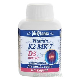 MedPharma VITAMÍN K2 MK-7 + D3 1000 IU, 107 ks