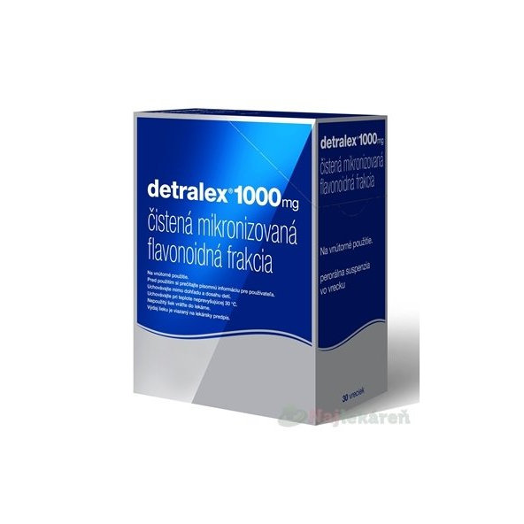 DETRALEX 1000 mg ťažké, boľavé, opuchnuté nohy 30 vreciek