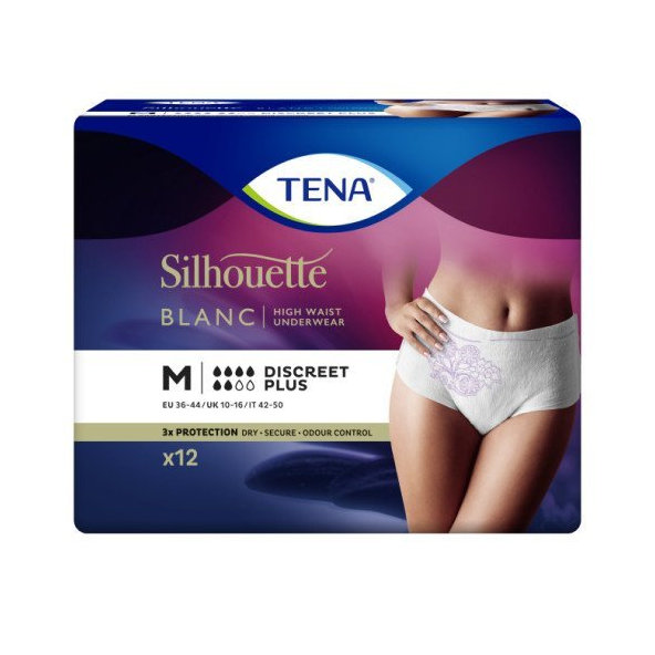 TENA Silhouette Discreet Plus M dámske naťahovacie inkontinenčné nohavičky 12ks