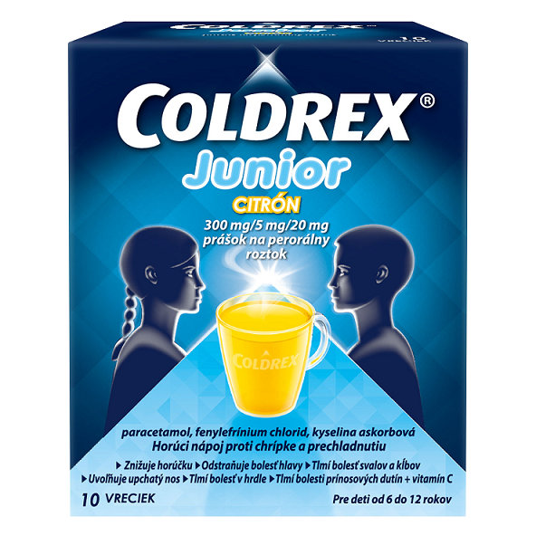 Coldrex Junior horúci nápoj citrón 1 g 10 vreciek