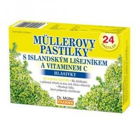 MÜLLEROVE PASTILKY s islandským lišajníkom a vitamínom C 24ks