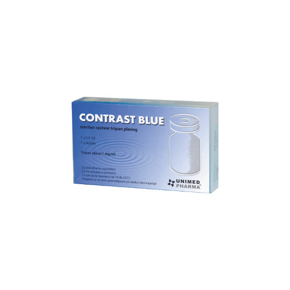 CONTRAST BLUE očný roztok 0,5ml + kanyla 1set