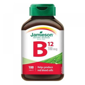 Jamieson Vitamín B12 metylkobalamín 100 mcg 100 tabliet