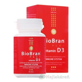 BioBran Plus vitamín D3 90tbl