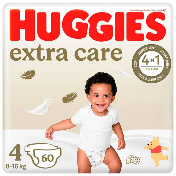 HUGGIES® Extra Care Plienky jednorázové 4 (8-16 kg) 60 ks