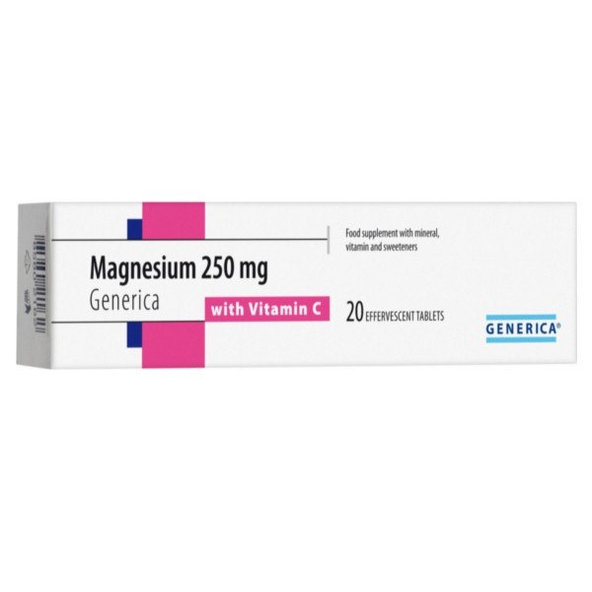 Generica Magnesium 250mg + vitamín C eff 20tbl