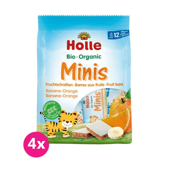 4x HOLLE Bio minis banánovo-pomarančové, 100g