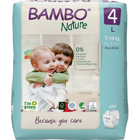 BAMBO Nature Plienky jednorázové 4, 24 ks, pre 7-14 kg