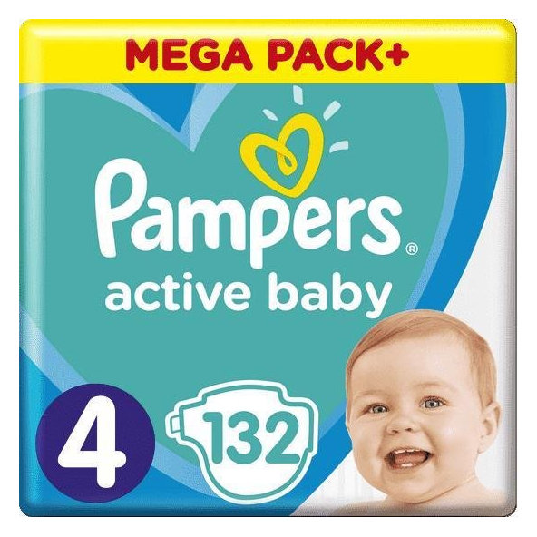 PAMPERS Plienky Active Baby 4 MAXI 9-14kg 132ks