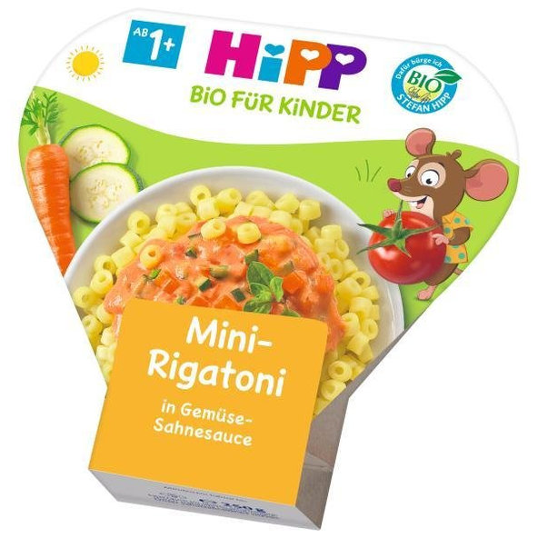 Príkrm zeleninový BIO Mini Rigatoni so zeleninou v smotanovej omáčke 250g Hipp