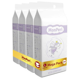 MONPERI Jednorazové plienky Eco Comfort L 8-13 kg Mega Pack