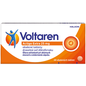 Voltaren Actigo Extra 25 mg na bolesť svalov a kĺbov 20 tbl