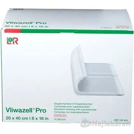 Vliwazell Pro Krytie na rany superabsorpčné, sterilné, 20x40cm, 10ks