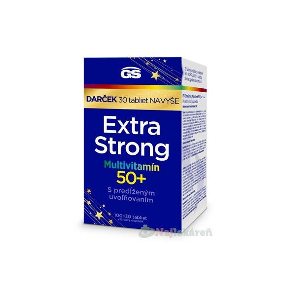 GS Extra Strong Multivitamín 50+ s predĺženým uvoľňovaním 100 + 30 tabliet