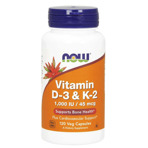 Vitamín D3 & K2 - NOW Foods, 120cps