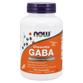 GABA žuvacie tablety s pomarančovou príchuťou - NOW Foods, 90tbl