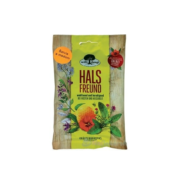 Willi dungl HALS FREUND - Šalvia s medom bylinné cukríky 65g