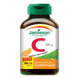 Jamieso Vitamín C 500 mg tablety na cmúľanie s príchuťou pomaranča 120 tbl.