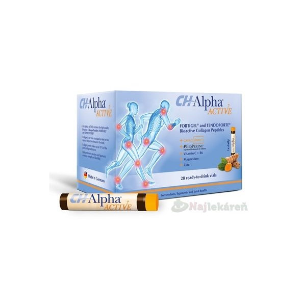 CH-Alpha ACTIVE, ampulky na pitie, kolagénové peptidy, 1x28 ks