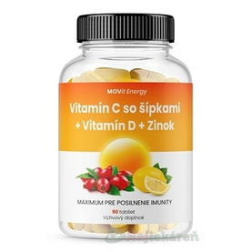 MOVit Vitamín C 1200 mg so šípkami + D + Zinok tbl 1x90 ks
