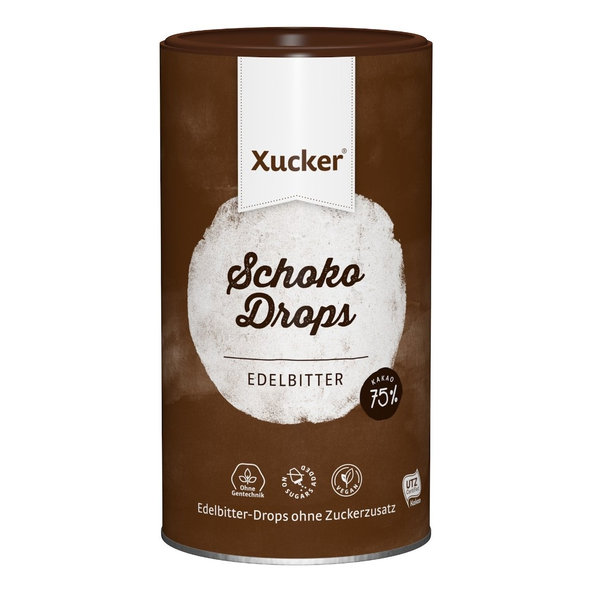 Dark Chocolate Drops - Xucker, horká čokoláda, 750g