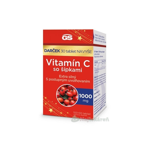 GS Vitamín C 1000 mg so šípkami darček 2024 100+30 tabliet