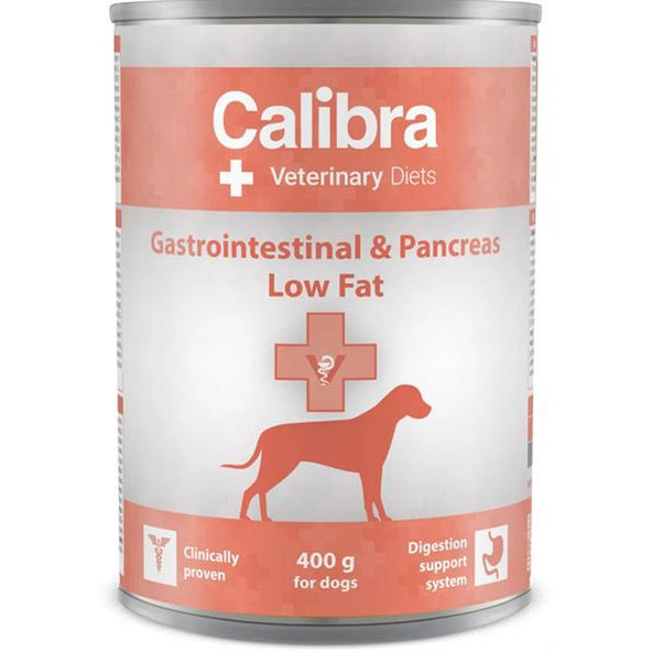 Calibra VD Dog Gastrointestinal & Pancreas Low Fat konzerva pre psy s tráviacimi ťažkosťami 400g