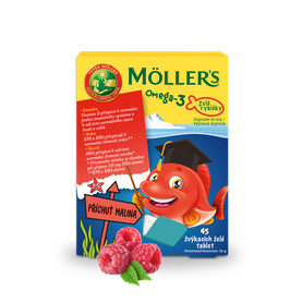 MOLLER´S Omega 3 Želé rybičky s malinovou príchuťou 45 tbl.