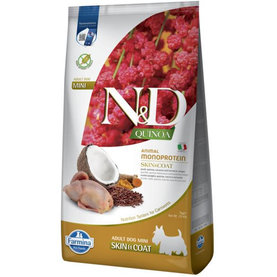 Farmina N&D dog QUINOA (GF) adult mini, skin & coat, quail & coconut granule pre psy 7kg