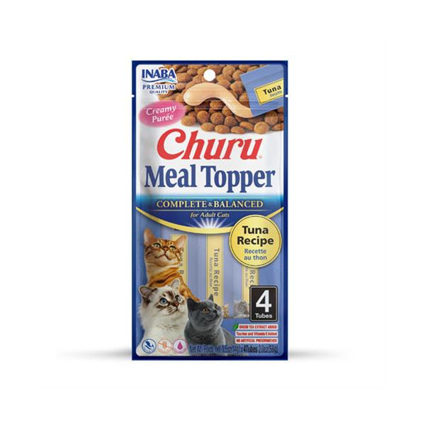 Maškrta pre mačky Inaba Churu Meal Topper cat Tuniak 4 tuby 56g