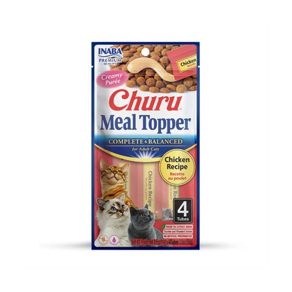 Maškrta pre mačky Inaba Churu Meal Topper cat Kura 4 tuby 56g