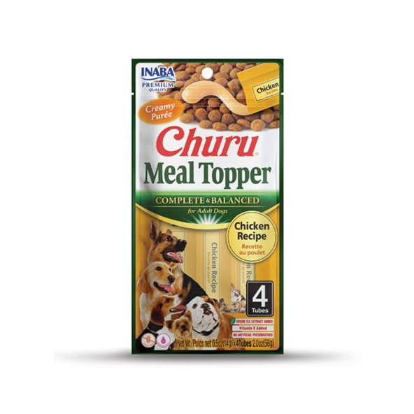 Maškrta pre psy Inaba Churu Meal Topper dog Kura 4 tuby 56g