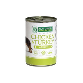 Natures Protection dog adult Chicken & Turkey konzerva pre dospelé psy kura a morka 400g