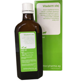 Vitaderm olej na podporu funkcií kože a srsti pre psy a mačky 200ml