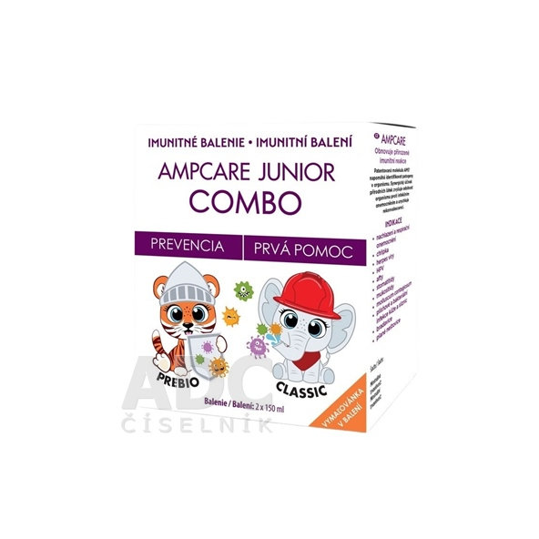 AMPCARE JUNIOR COMBO sirup Junior Prebio 150 ml + sirup Junior Classic 150 ml + omaľovánka, 1x1 set